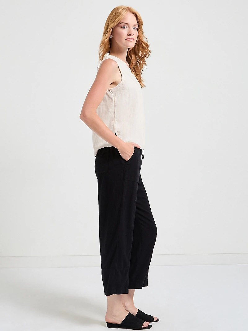 Sinopia Fresco Sleeveless Linen Shell Blouse