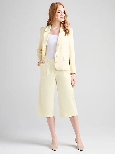 2-Button Notch Collar Blazer Soft Yellow