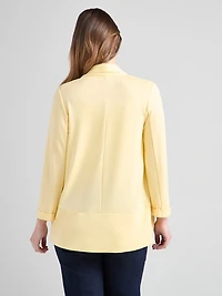 3/4 Sleeve Terry Shawl Collar Cardigan Banana