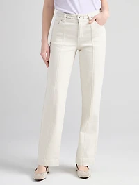 High Rise Braided Waistband Wide Leg Pant Birch