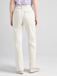 High Rise Braided Waistband Wide Leg Pant Birch