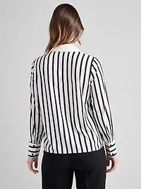 Long Sleeve Button Up Blouse Stripe