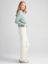 Long Sleeve Crew Neck with Applique Green Mist