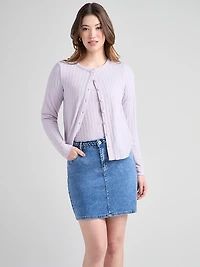 Long Sleeve Pointelle Cardigan