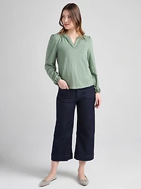 Long Sleeve V-Neck T-Shirt Sage