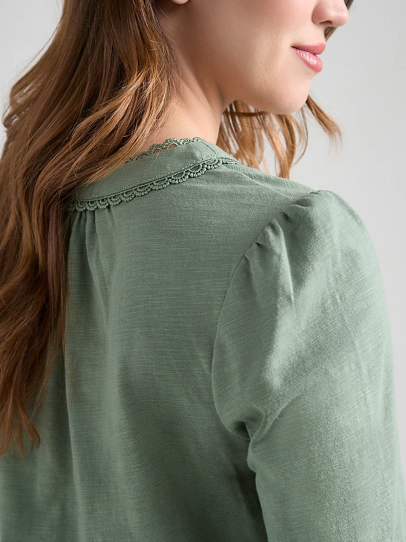 Long Sleeve V-Neck T-Shirt Sage