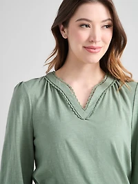 Long Sleeve V-Neck T-Shirt Sage