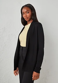 Open Shawl Collar Cardigan Black