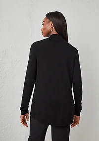 Open Shawl Collar Cardigan Black