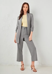 Open Shawl Collar Cardigan Mid Grey