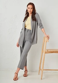Open Shawl Collar Cardigan Mid Grey