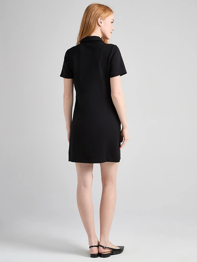 Ponte Utility Shift Dress Black