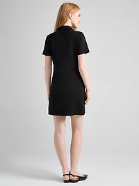 Ponte Utility Shift Dress Black