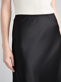 Satin Maxi Length Skirt Black