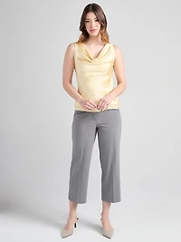 Sleeveless Cowl Neck Blouse Soft Yellow