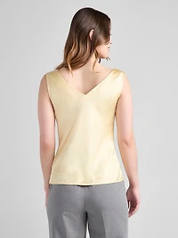 Sleeveless Cowl Neck Blouse Soft Yellow