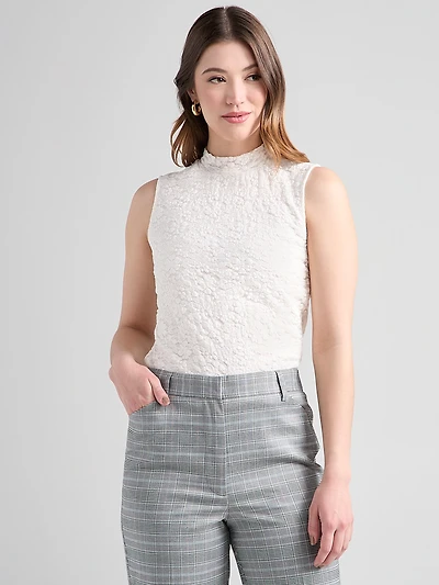 Sleeveless Lace Top Ivory