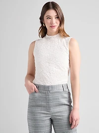 Sleeveless Lace Top Ivory