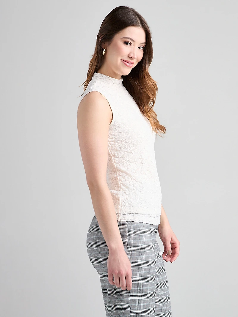 Sleeveless Lace Top Ivory