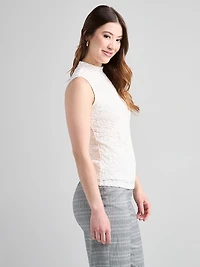 Sleeveless Lace Top Ivory