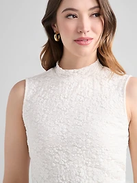 Sleeveless Lace Top Ivory