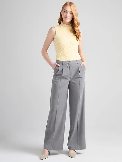 Sleeveless Lace Top Soft Yellow