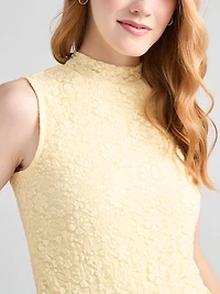 Sleeveless Lace Top Soft Yellow