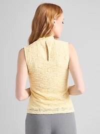 Sleeveless Lace Top Soft Yellow