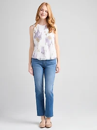 Sleeveless Pleated Top Wisteria