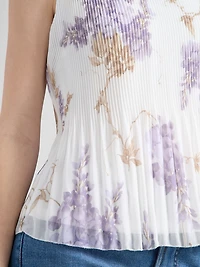 Sleeveless Pleated Top Wisteria
