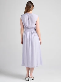 Smocked Waist Midi Dress Lilac