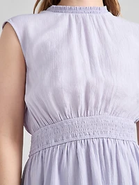 Smocked Waist Midi Dress Lilac