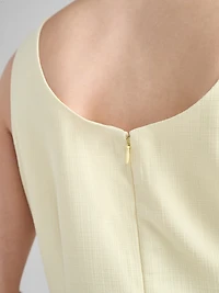 Square Neck Sheath Dress Soft Yellow
