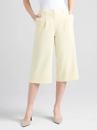 Super High Rise Pleated Culotte Soft Yellow