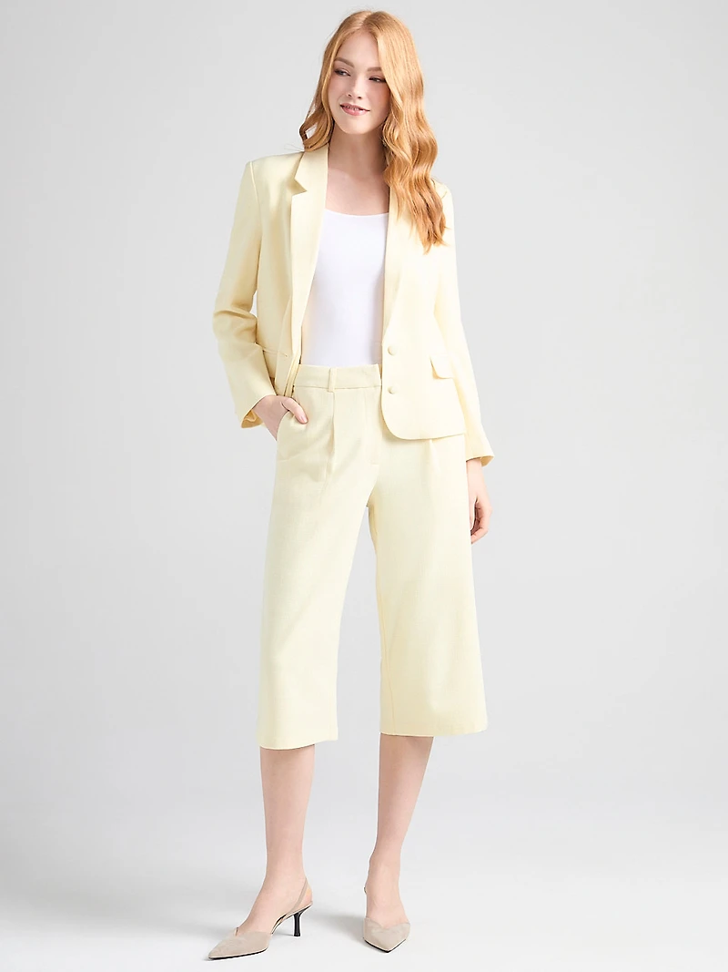 Super High Rise Pleated Culotte Soft Yellow