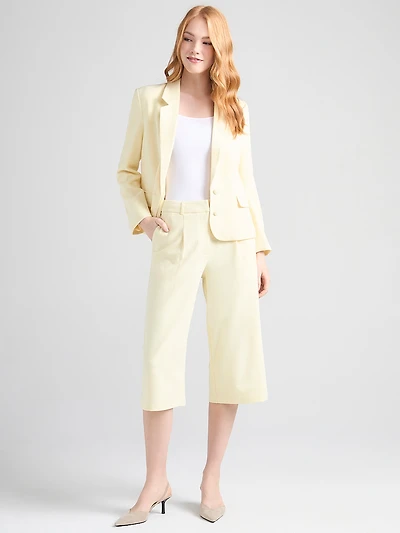 Super High Rise Pleated Culotte Soft Yellow
