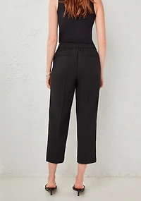 Tailored Relaxed Fit Straight Crop Pant Black