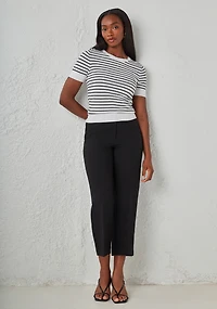 Tailored Relaxed Fit Straight Crop Pant Black