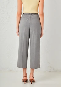 Tailored Relaxed Fit Straight Crop Pant Grey Crosshatch