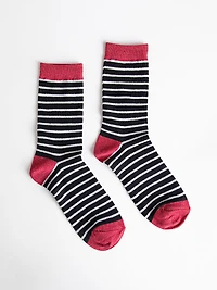 Shimmering Striped Crew Sock