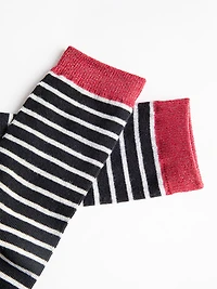 Shimmering Striped Crew Sock