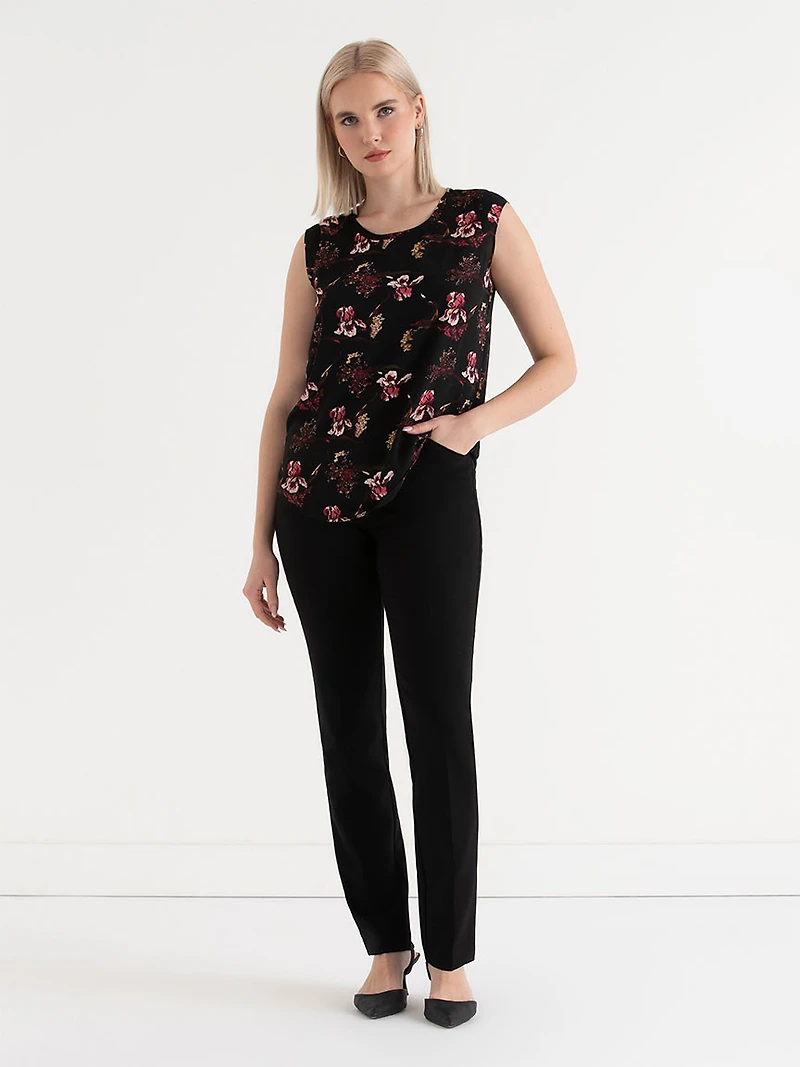Carrie 2-Layer Cap Sleeve Heart Blouse Romantic Florals