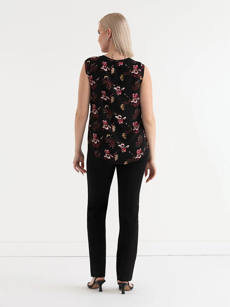 Carrie 2-Layer Cap Sleeve Heart Blouse Romantic Florals