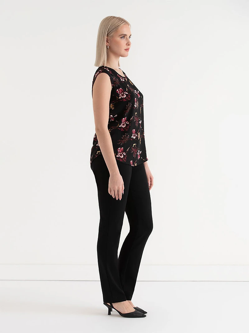 Carrie 2-Layer Cap Sleeve Heart Blouse Romantic Florals