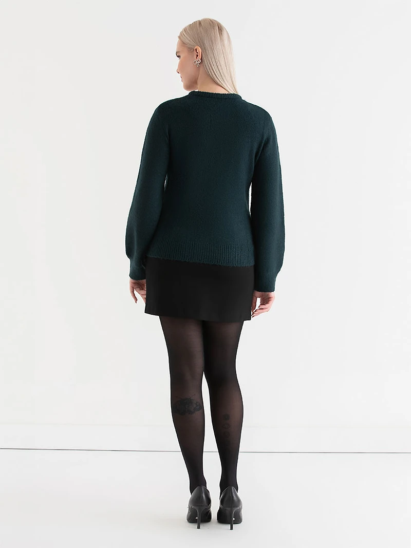 Jewel Necklace Pullover Sweater Rainforest