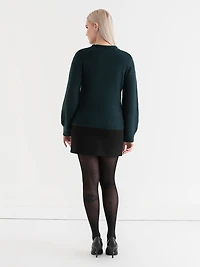 Jewel Necklace Pullover Sweater Rainforest