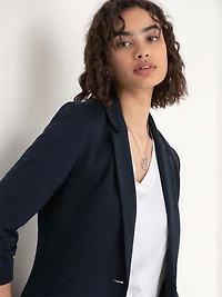 Hampton Three-Quarter Ruched Sleeve Ponte Blazer Salute