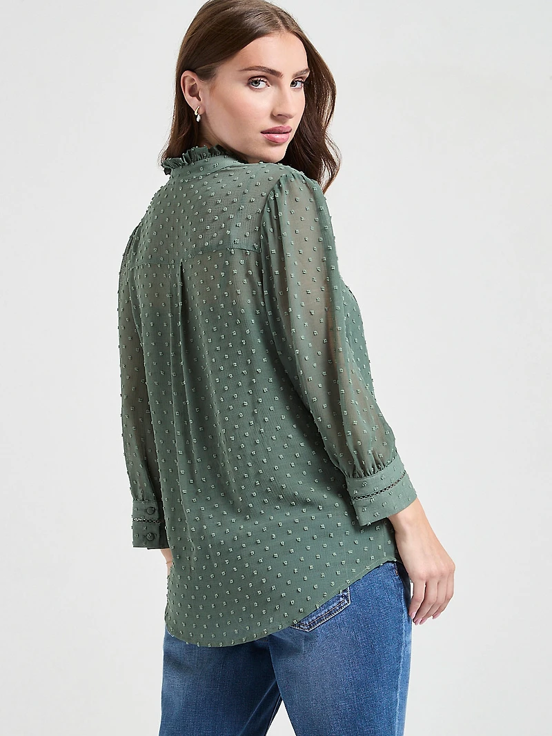 Swiss Sleeve 3/4 Blouse Kentucky Blue