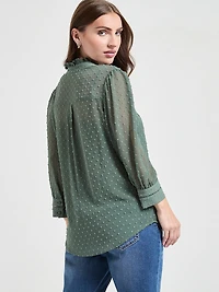 Swiss Sleeve 3/4 Blouse Kentucky Blue