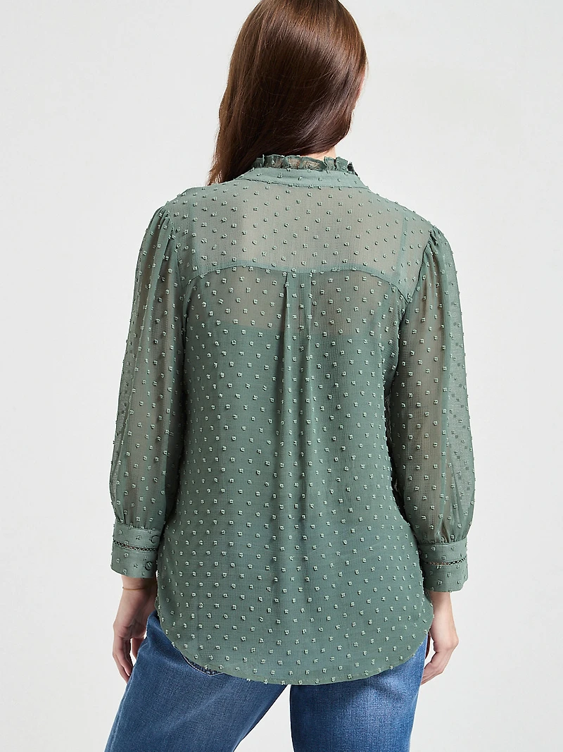 Swiss Sleeve 3/4 Blouse Kentucky Blue